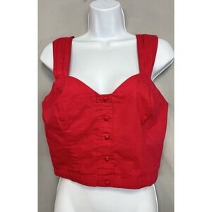 Sim Sam Crop Top Womens Sz Large Pink Tank‎ Coastal Cowgirl Festival Boho Resort